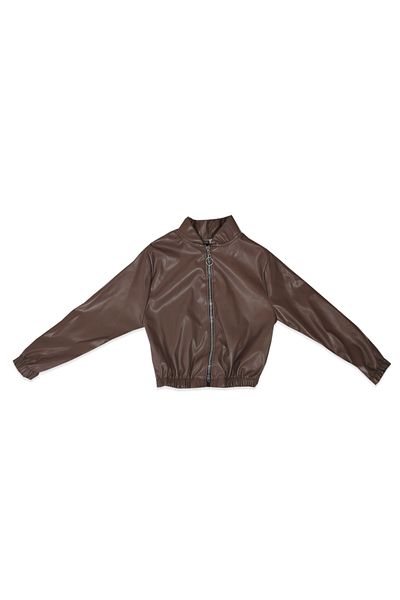 Trend Bebe Butik Girl's Leather Jacket - Zippered, Ruslan, Seasonal School, Daily, Special Occasion Design