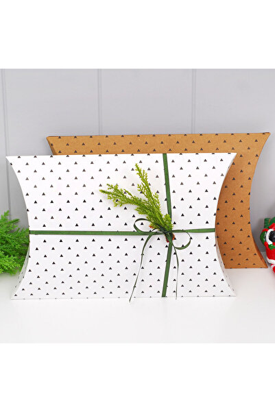 Bimotif Üçgen desenli hediye kutusu / Beyaz (10 adet)