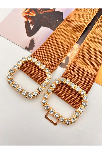 MODAM HİFA Diamond Rhinestone Elastic Γυναικεία Ζώνη Φόρεμα Ζώνη Πουκάμισο Ζώνη Ζώνη Παλτό Ζώνη με πέτρες