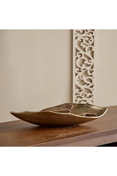 Home Box Arizona Aluminium Twisty Bowl - 44x12.5x8.3 cm