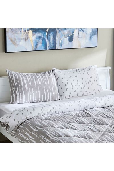Home Box Madrid Glint 3-Piece Microfiber Reversible King Comforter Set - 220x240 cm