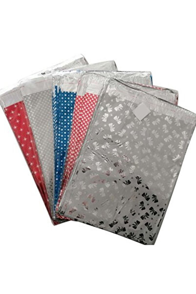 zeixpow 1 Adet Kendinden Bantlı Metalize Hediye Paketi Poşeti 25x35