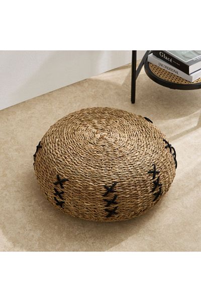 Home Box Naturaloom Round Medium Flat Pouf - 50x15 cm