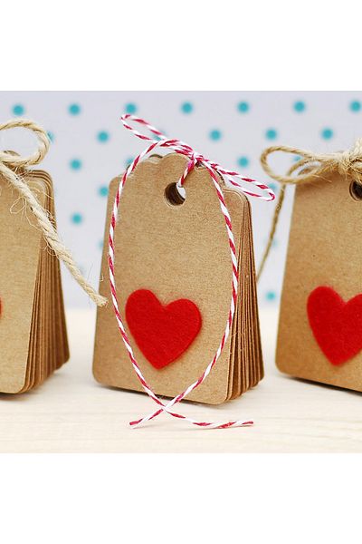 Bimotif 20 Pieces of Kraft Labels - Felt Heart