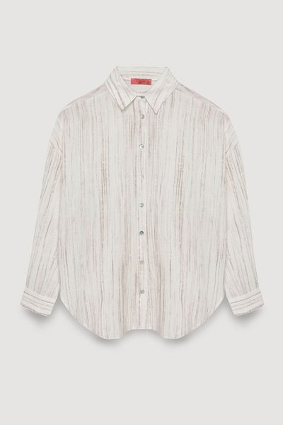 Quzu Texturat Buttoned - Cămașă Lată Stone