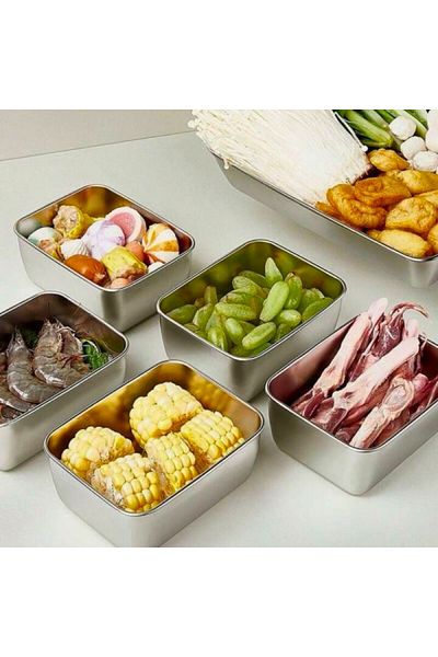 Vekorr Stainless Steel Storage Container Food Saver Kitchen Utensil 1 Piece 13.5cm X 10.5cm X 5cm