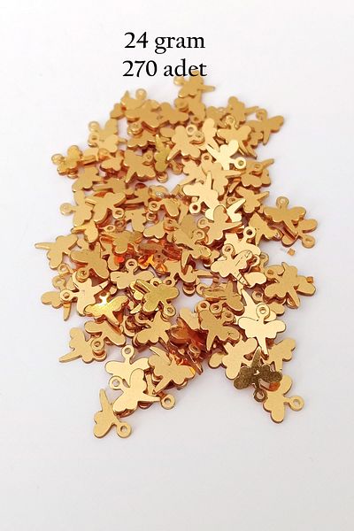 STUMBANNG Oya Evening Dress Bracelet Necklace Plexi Metallic Plastic Sequins Gold Color 24 Gram 270 Pieces - Bnc555