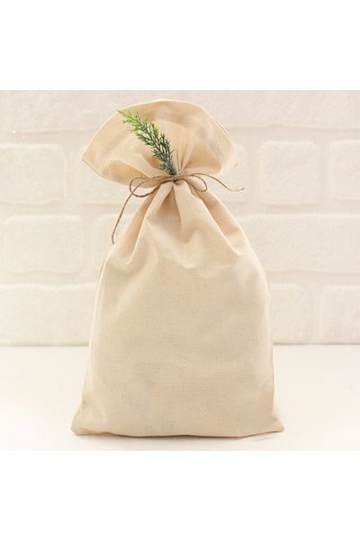 Bimotif Plain Cream Raw Cloth Pouch, 25x40 Cm 10 Pieces