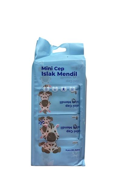 Gıpta Mini Pocket Wet Wipes 4 Pack (8X8 X4 = 256 Pieces)