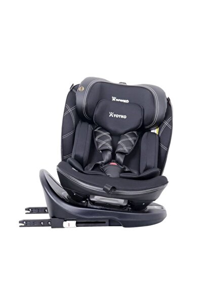 YOYKO Ultimate 360 ° Dönebilir Yatabilir 0-36 Kg Deri Oto Koltuğu ISOFIX/SIP/LATCH Siyah