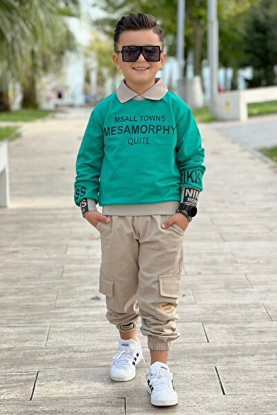 Trend Bebe Butik Costum din două piese pentru băiat, hanorac elegant și panta...