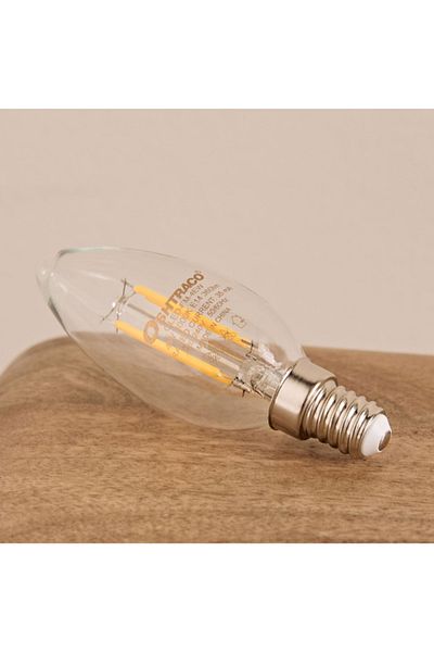 Oshtraco مصباح LED شفاف أبيض دافئ بقوة 4 وات E14