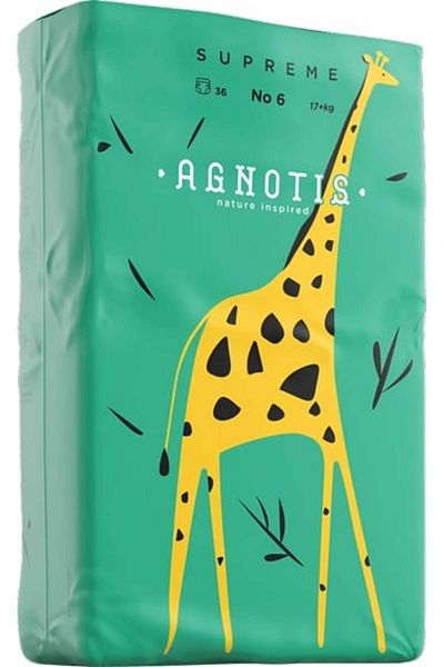 OEM Scutece hipoalergenice Supreme Agnotis, marimea nr. 6, 17+ kg, 36 bucati