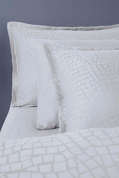 Altınbaşak Set cuvertură dublă din satin jacquard Adelya Gri deschis (6 bucăți)