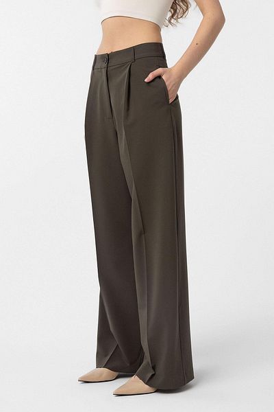 Antioch Khaki Pleated Women's Trousers