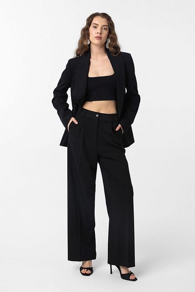 Antioch Black Pleated Women's Trousers