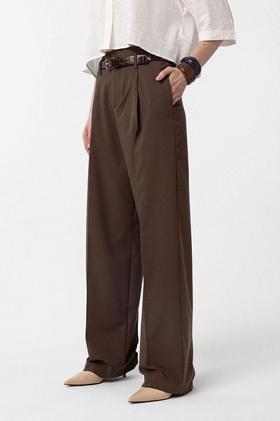 Antioch Coffee High Waist Pleated Women's Pants