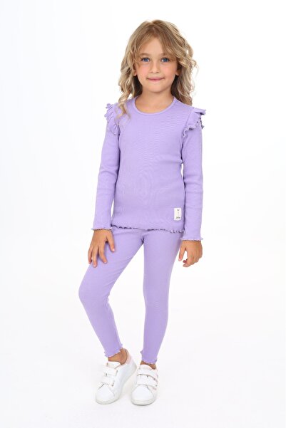 Toontoy Set de jambiere cu mâneci cu volane pentru fetiță