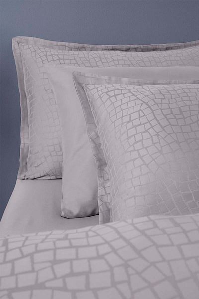 Altınbaşak Adelya Jacquard Satin Double Duvet Cover Gray (6 Pieces)