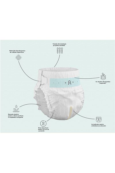 OEM Scutece hipoalergenice Supreme Agnotis, marimea nr.1, 2-5 kg, 44 bucati