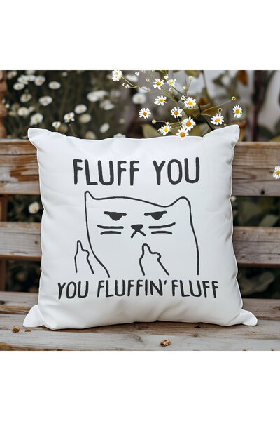 qoeuyl boutique Fluff You Cute mačka Štampano Punjenje od vlakana Poklon Jastuk