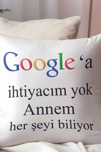 qoeuyl boutique I Don'T Need Google My Mom Knows Everything Mother's Day Printed Fiber-Filled Gift Pillow