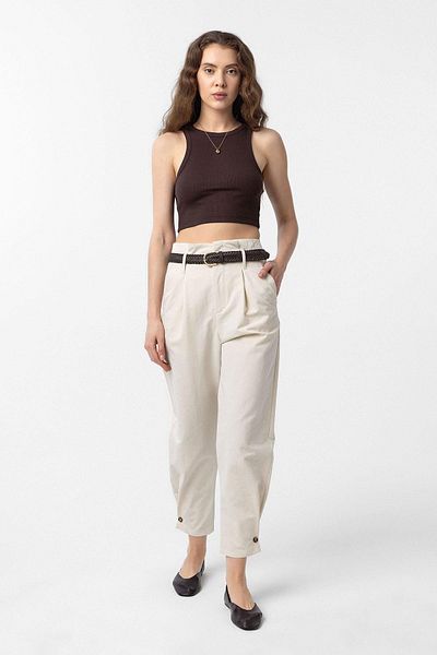 Antioch Stone High Waist Buttoned Fit Women's Trousers