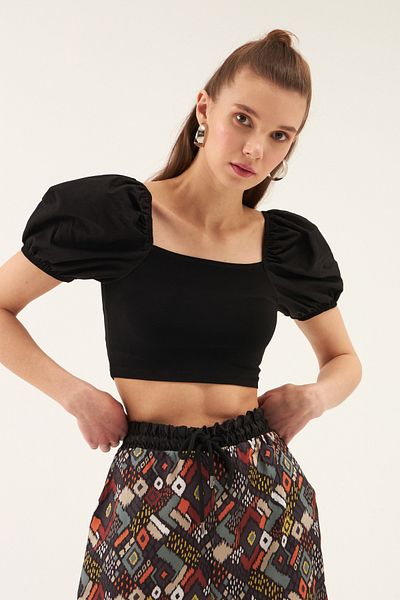 Secret Passion Lingerie Γυναικεία κοντομάνικη μπλούζα με τετράγωνο γιακά 44030