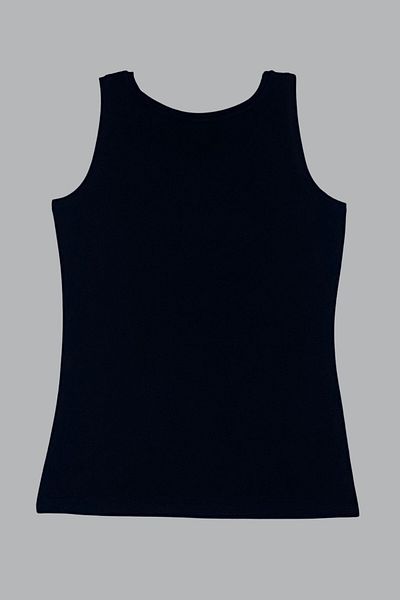 Seamoda Large Size Thick Strap Round Neck Tank Top Flexible and Comfortable-Black