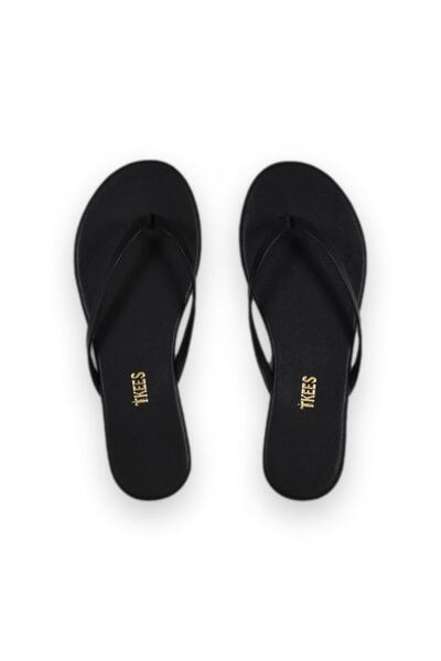 Tkees Tk-2011 Klasik Parmak Arası Siyah Kadın Terlik