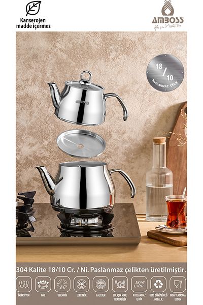 Amboss Prime 4 Piece Stainless Steel Large Size Teapot