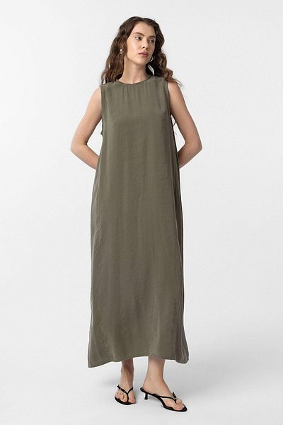Antioch Khaki Modal Midi Women's Dress
