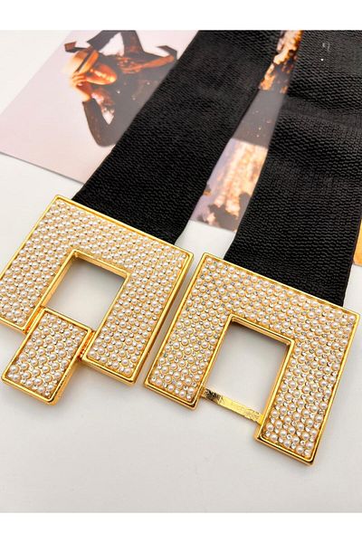 MODAM HİFA Pearl Stone Elastic Γυναικεία Ζώνη Φόρεμα Ζώνη Πουκάμισο Ζώνη Ζώνη Παλτό Ζώνη με πέτρες