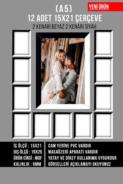 yhfoto 12 Pieces A5Mdf15x21 Photo Frame -SbFrame
