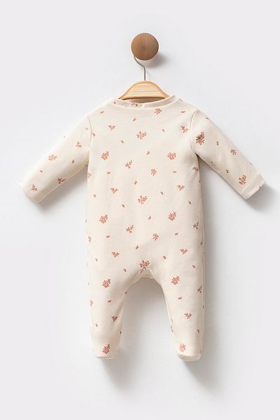 Cassiope Organic Cotton Booties Long Sleeve Side Tie Soft Touch Baby Girl Jumpsuit