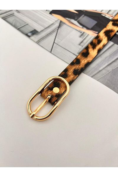 MODAM HİFA Cureaua de damă cu cataramă aurie leopard Pantaloni Curea Rochie Curea Cămașă Curea Jachetă