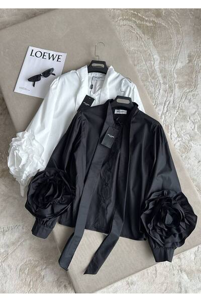 Cherry Garment Design GÜL DETAYLI PAMUK GÖMLEK