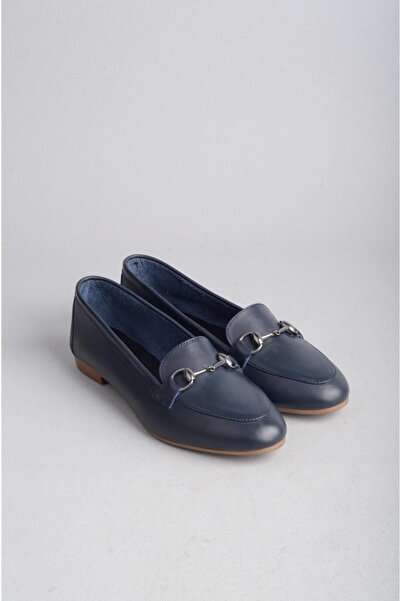 SEÇ KUNDURA Seç 004 Balerina de damă din piele naturală bleumarin