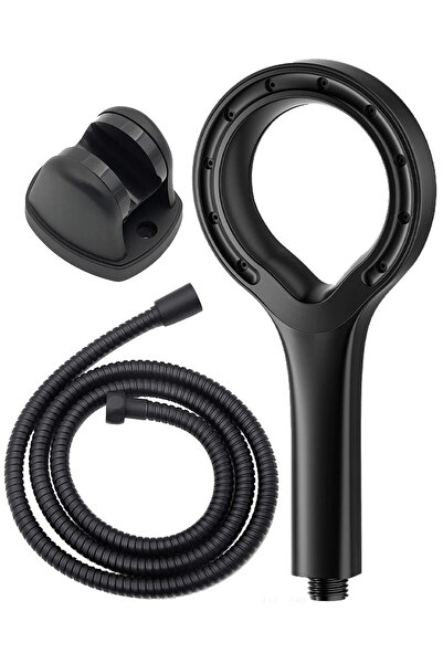 KUSTAR Super Sonic Siyah 3'lü Duş Seti Turbo Su Tasarruflu Basınçlı Duş Başlı...