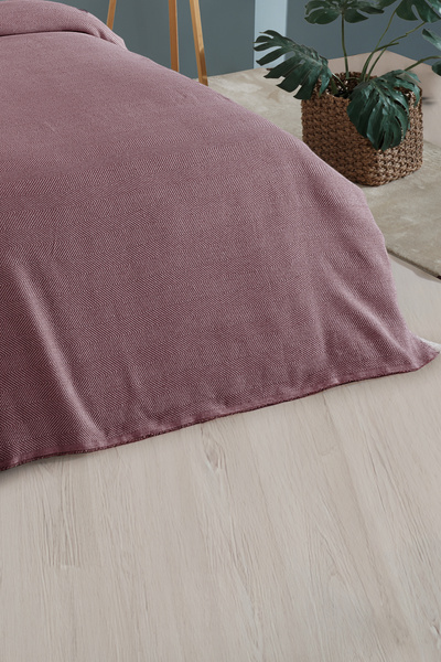 LADYNİL Natural Tek Kişilik Yatak Örtüsü 180x210 Cm Bordo