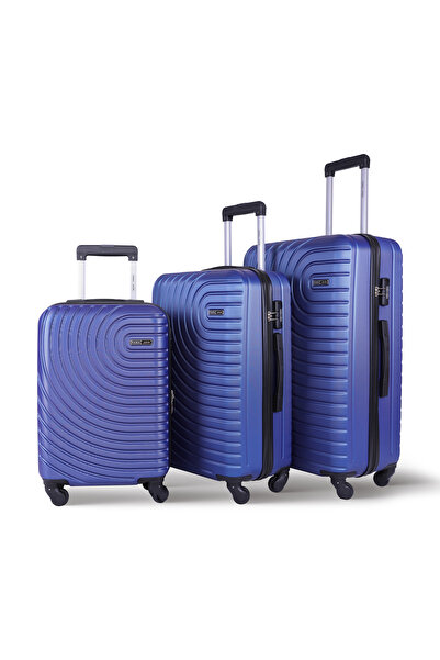 PARAJOHN مجموعة حقائب سفر خفيفة الوزن من 3 قطع ABS - أزرق داكن