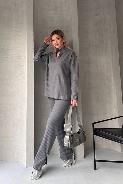 EYYE Smoked Zipper Detailed Thin Ribbon Women's Double Suit