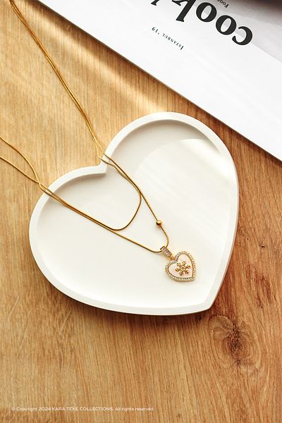 KARA TEKE COLLECTIONS Decorative, Jewelry and Functional Organizer Heart Concrete Base, Gift (Bej - Off White)