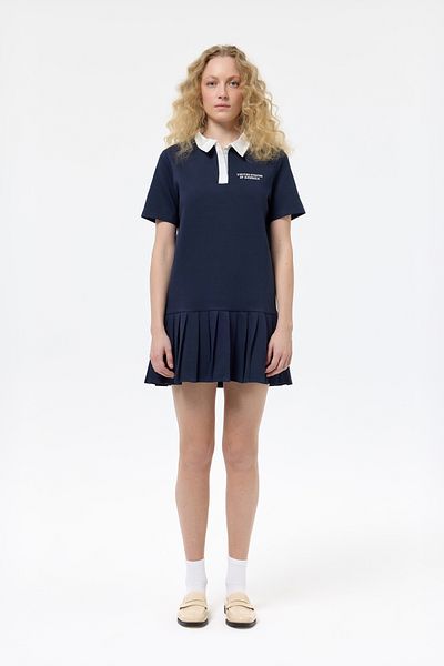 Quzu Μίνι φόρεμα με πλισέ γιακά Polo Navy Blue