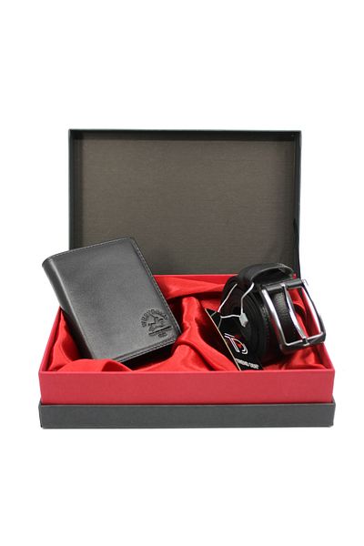 WEST POLO CÜZDAN West Polo Genuine Leather Belt and Vertical Wallet Set