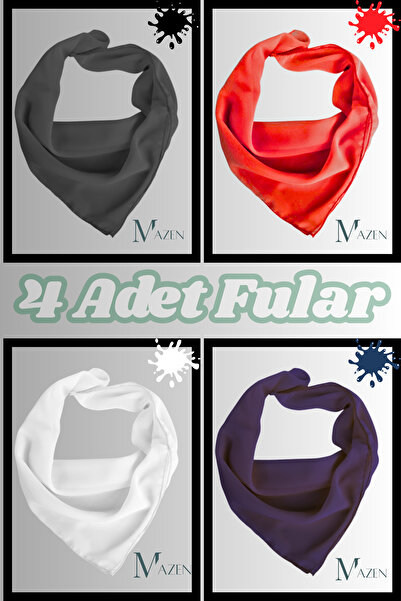 MAZEN 4 bucăți (roșu, alb, bleumarin, negru) eșarfă din șifon, accesoriu mult...