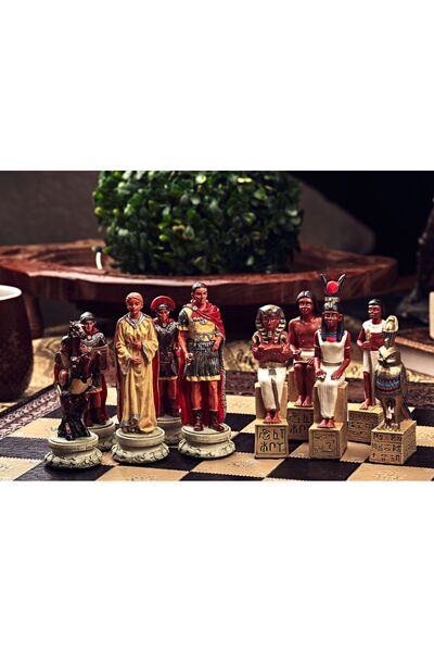 MAGNETDEPO Roma - Mısır Satranç Takımı (ŞAH 11 CM) – (SADECE FİGÜR)