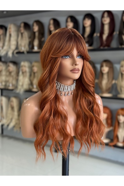 Fenomen Peruk Dipler Siyah Uçlar Bakır Tonunda Dalgalı Peruk