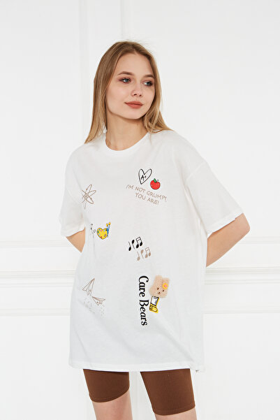 EYYE Кольоровий велосипедний комір Oversize аксесуари Жіночий футболка