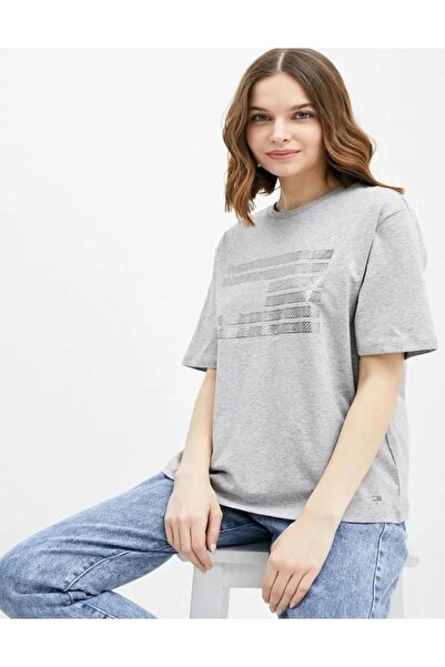 Tommy Hilfiger ICONS Grigio T-SHİRT Bol Kesim